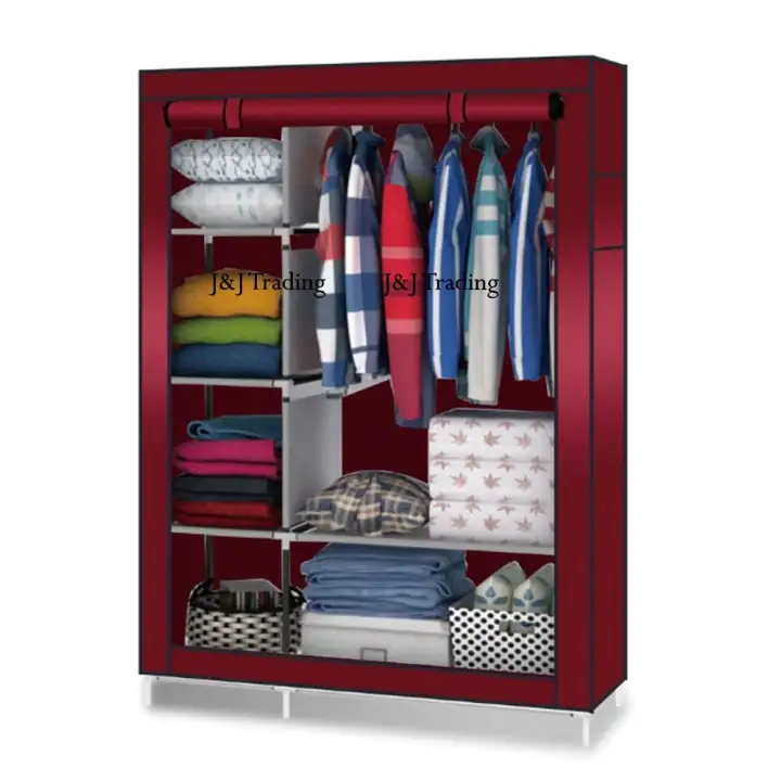 Large Wardrobe Diy Non Woven Foldable Portable Clothing Storage Cabinet With Free 12v High Power Portable Car Vacuum Cleaner Lazada Ph