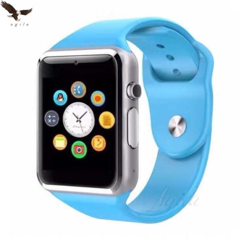 Smart Watch(Blue)Bluetooth Touch Screen Sports Watch Support Sim Card A1