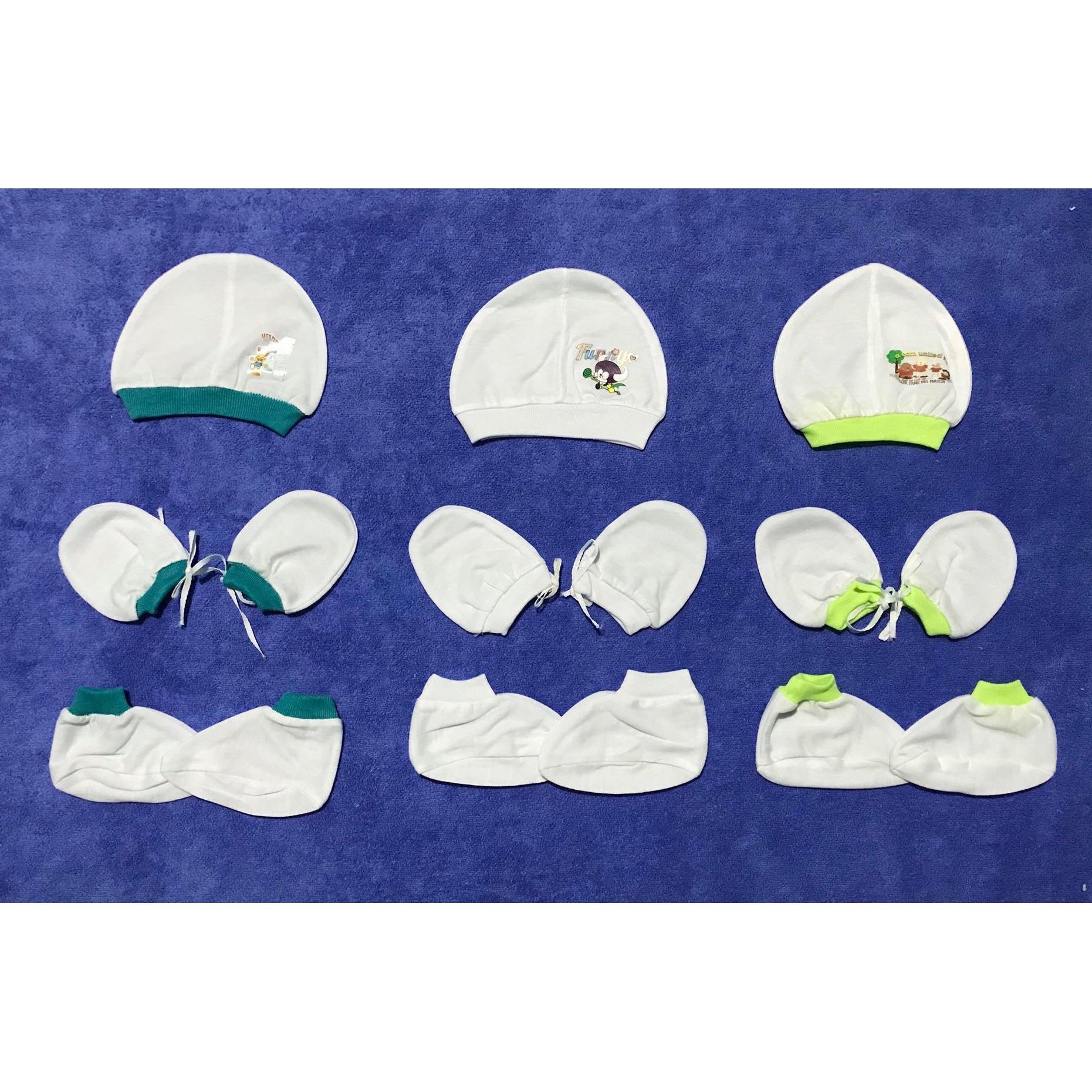 Newborn Babies 3in1 Mittens, Hat and 