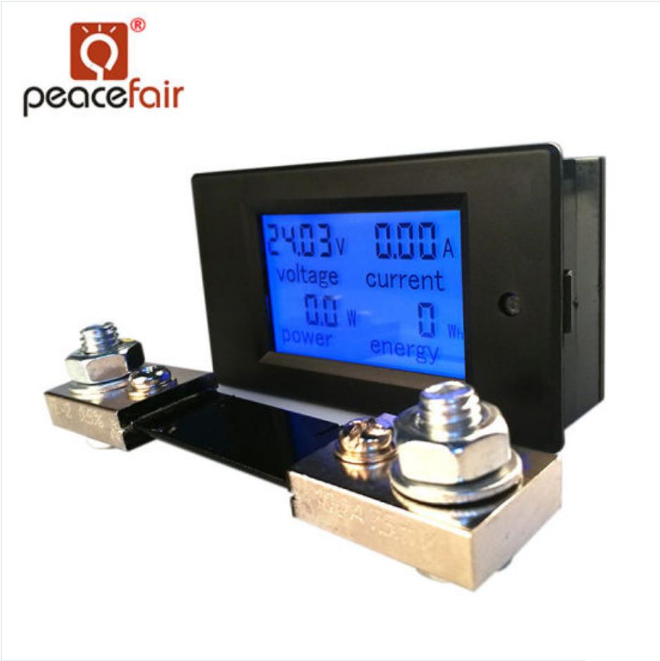 DC Power Meter Solar Power Meter 4in1 Solar Energy Monitor Ammeter With