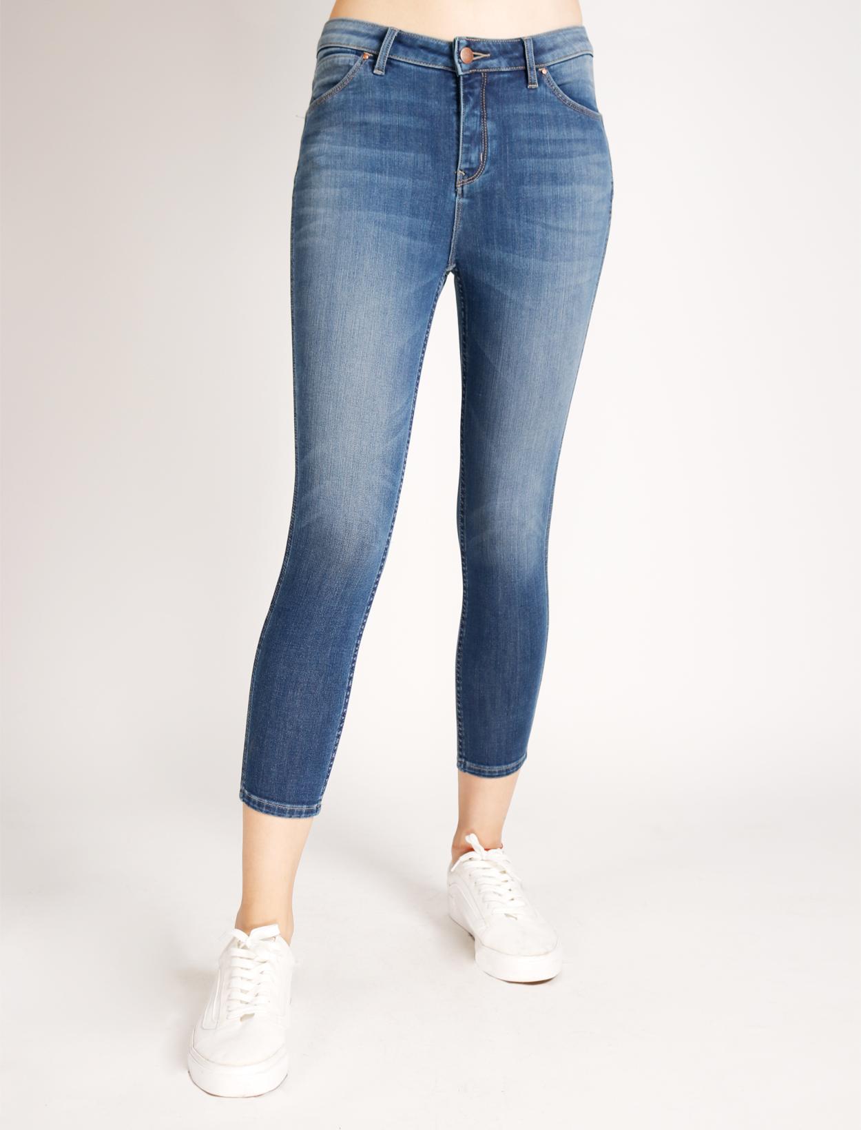 Wrangler Shape Keeper Contouring High Rise Skinny Ankle Cut Jeans in Medium Wash with Stretch