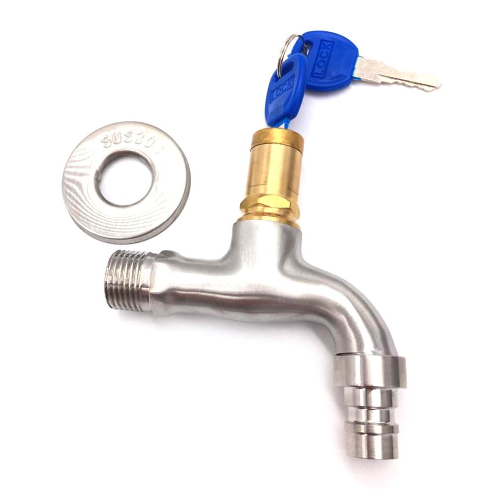 SUS304 Stainless steel outdoor with lock faucet 4 minutes single cold
