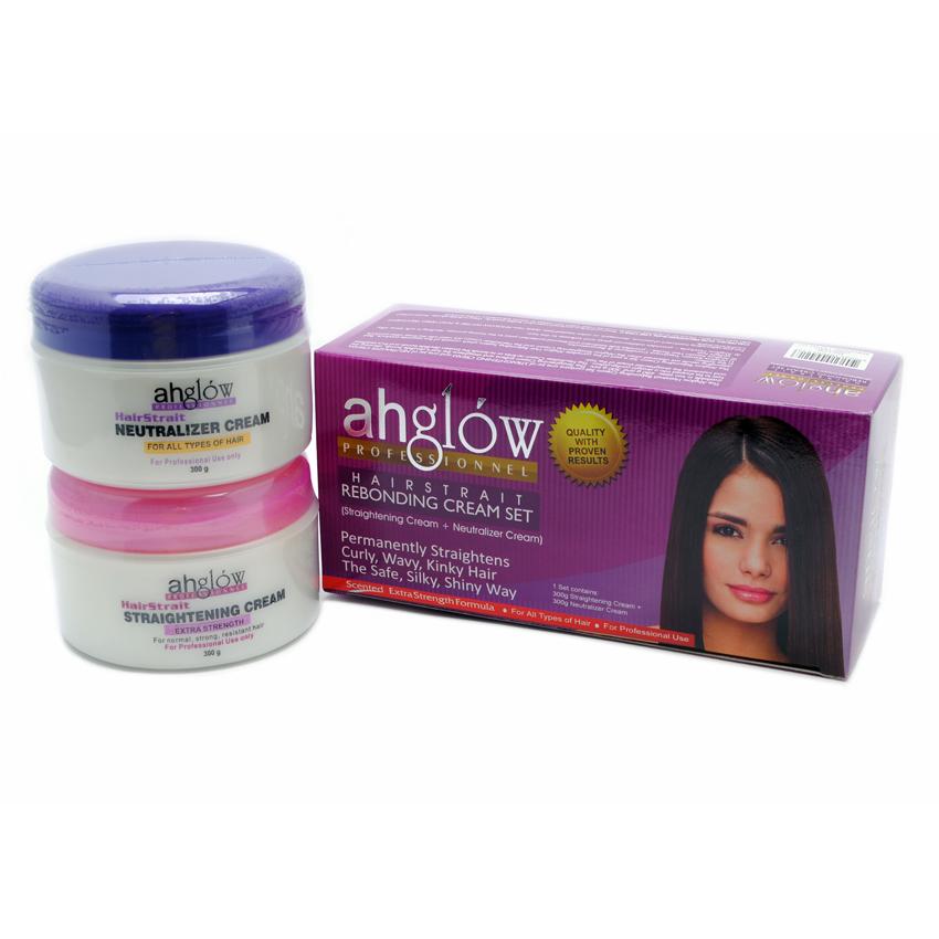 ahglow hair straightening cream and neutralizer