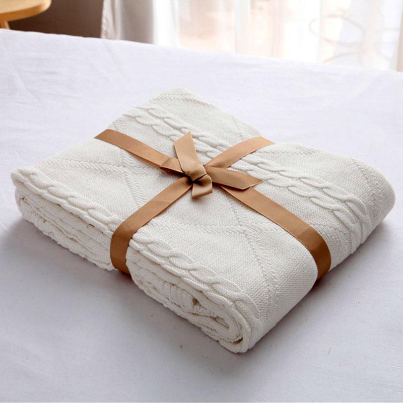 Mùa Hè 100% Cotton Duy Nhất Điều Hòa Tấm Thảm Sô Pha Thường Chăn Giản Lược Màu Thảm Lười 100% Cotton Hai Người Chăn Lông