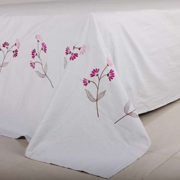 100% Cotton Ga Trải Giường Đơn Chiếc Sọc Chéo Nghề Thêu Ký Túc Xá Sinh Viên Hai Người Ga Trải Giường 100% Cotton Màu Xám Hồng Vỏ Chăn 1.8/2.0