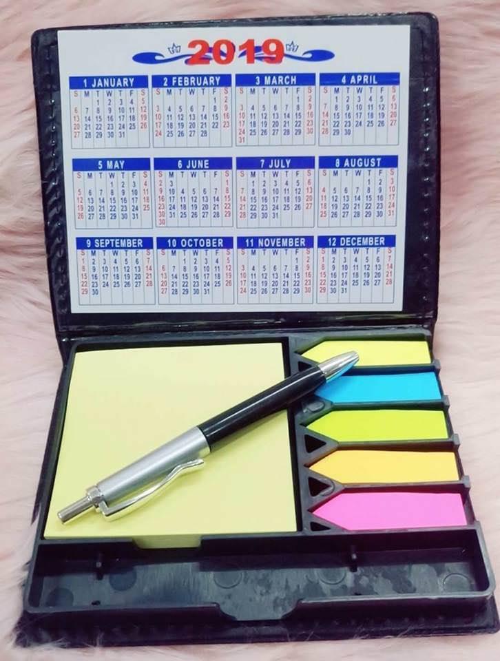 Calendar Note Book Sticky Note Organizer With Ballpen, Giveaway Gifts