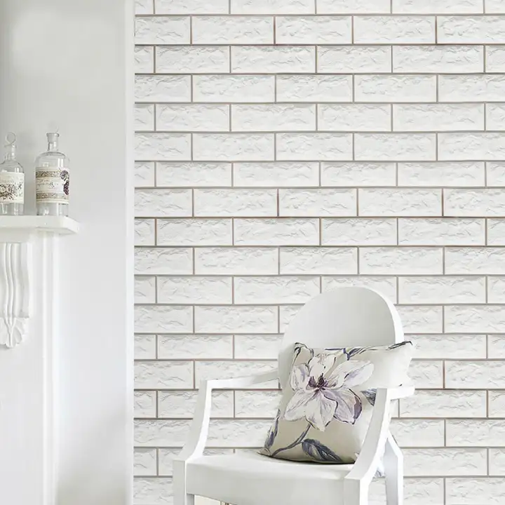White Bricks Wallpaper Self Adhesive Wallpaper Waterproof Pvc With Glue Plain Wall Stickers Renovation Background Sticker For Home White European Realistic Wall Bricks Lazada Ph