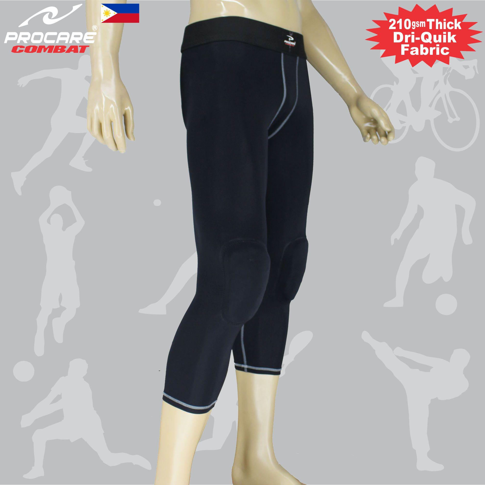 PROCARE COMBAT 8534 Compression Men Capris with Knee Padded Protection