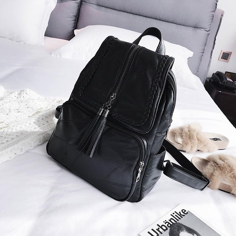 UISN MALL Korean Leather backpack (black) 024 review and price