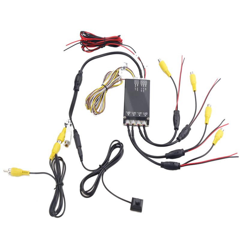 360 View Car Camera Control Box 4 Way Cameras Switch System For Rear