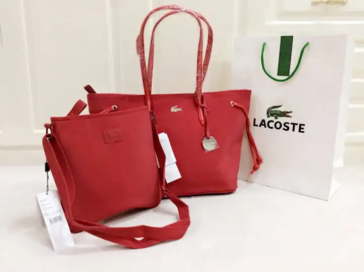 lacoste red sling bag