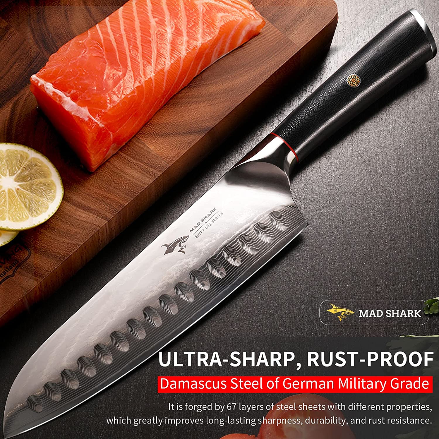 MAD SHARK Chef Knife 8 inch Cooking Knife Global Vegetable Knife Japanese  Kitchen Knives Sharp Stainless Steel (chef knife 8 inch) : Buy Online at  Best Price in KSA - Souq is