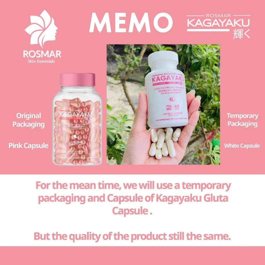 NEW ARRIVAL Kagayaku Capsule Whitening - Slimming Capsule With Glutathione  Collagen Oral Sunblock And Slimming FDA Approved Safe For Lactating Moms  Food Supplement Capsule - Lazada | Lazada PH