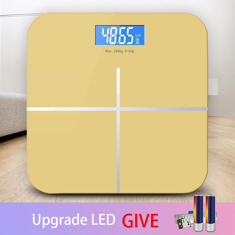 【Battery】LED Electronic Digital Tempered Glass Body Weighing Scale Home