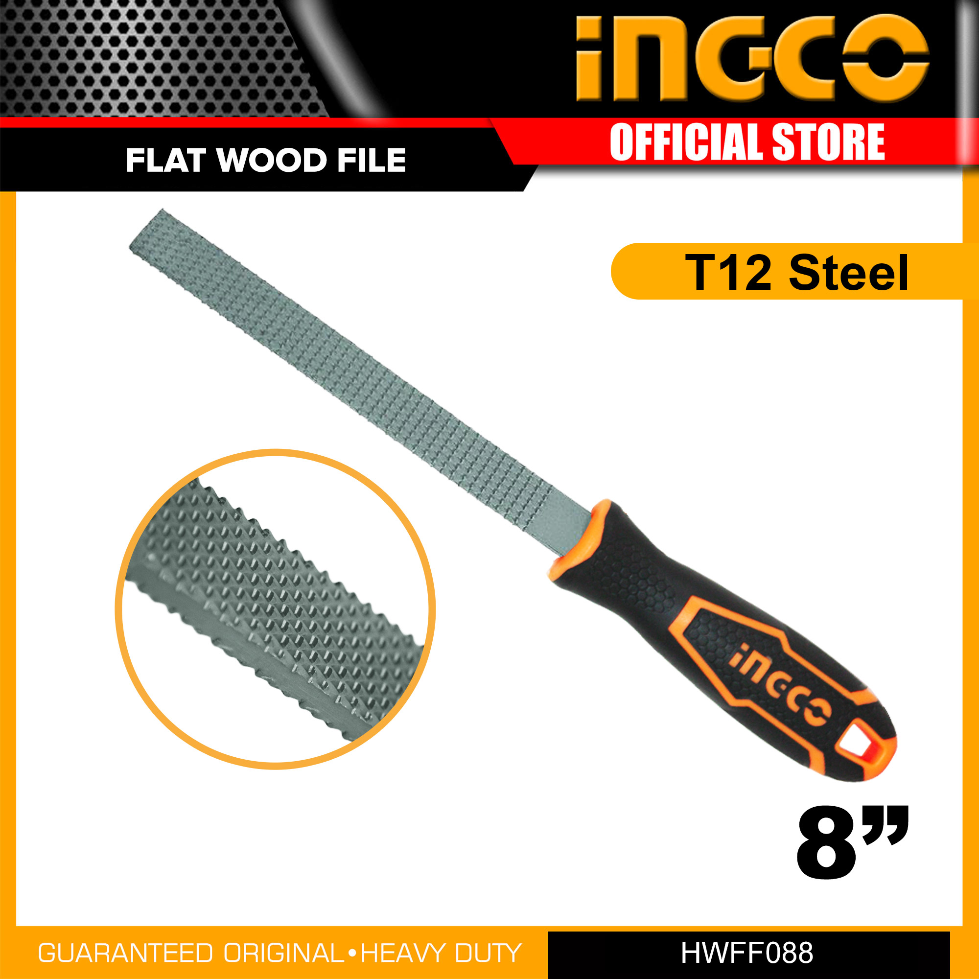 INGCO HWFF088 Industrial Flat Wood File 8" Carpentry Wood Working Tool