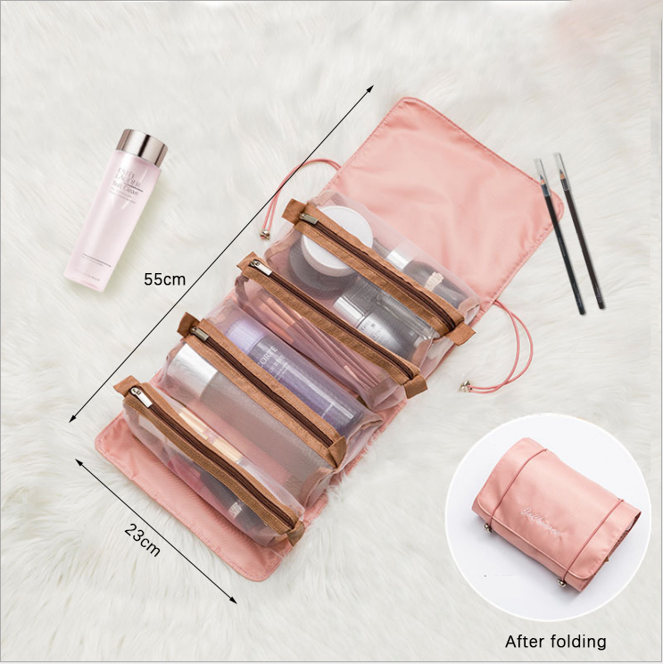 4 inner pockets Travel Portable Large capacity hanging makeup Comestic