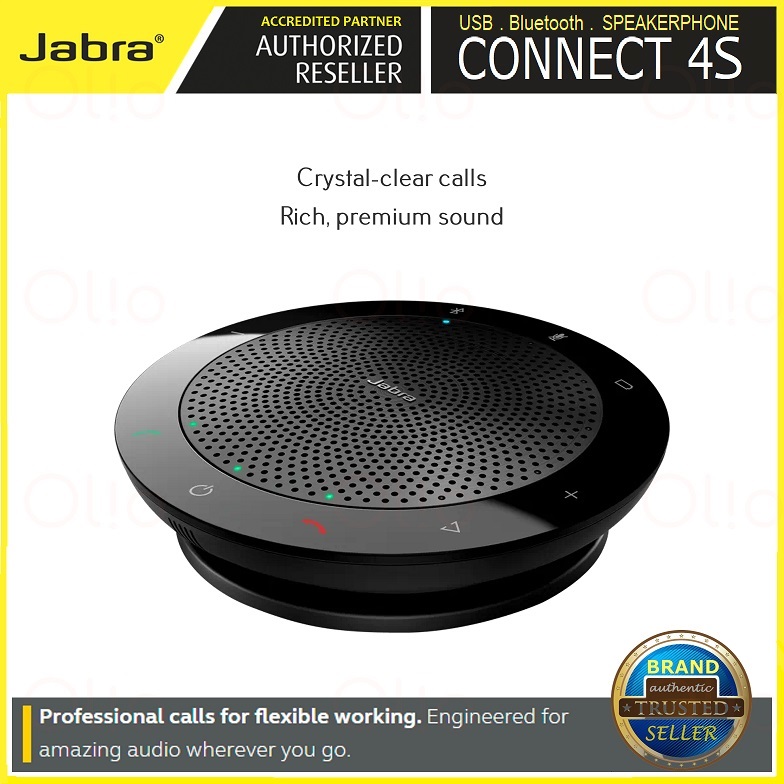 Jabra Connect 4s Portable Speakerphone Portable Speaker with Bluetooth and USB Connection, Amazing Audio for Music and Crystal-Clear Calls, Perfect