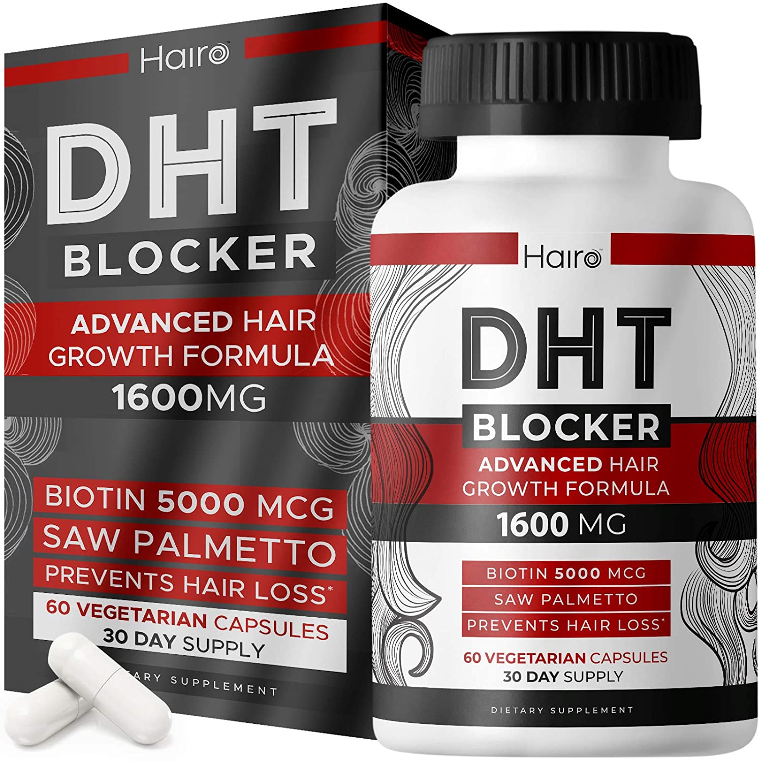 DHT Blocker Hair Growth Supplement - Support Hair Regrowth & Reduce Hair  Loss Patterns - Rich in Vitamins and High Potency Biotin & Saw Palmetto -  Helps Men and Women to Stimulate