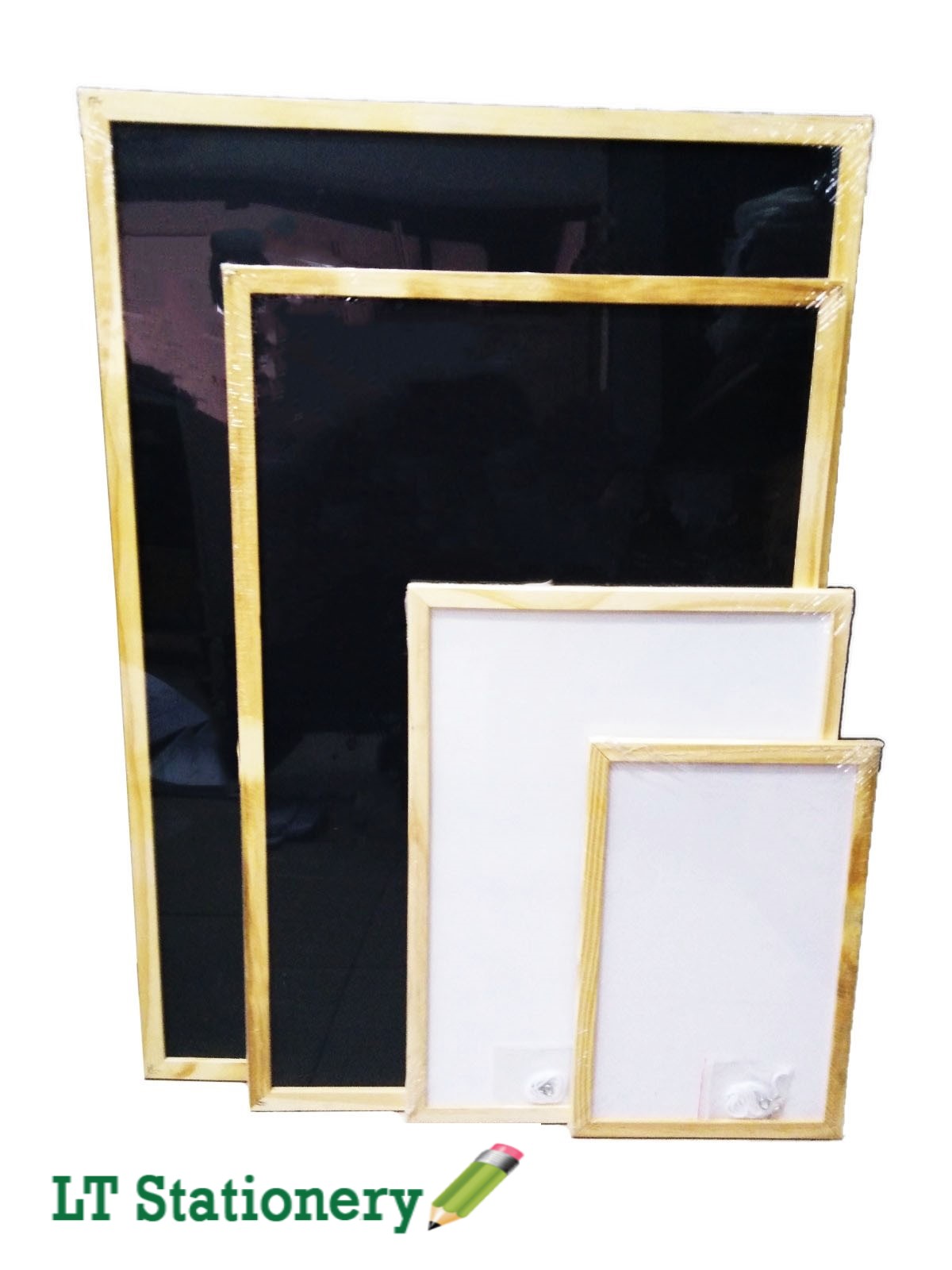 White Board / BlackBoard Wooden Frame (Random Size) Lazada PH