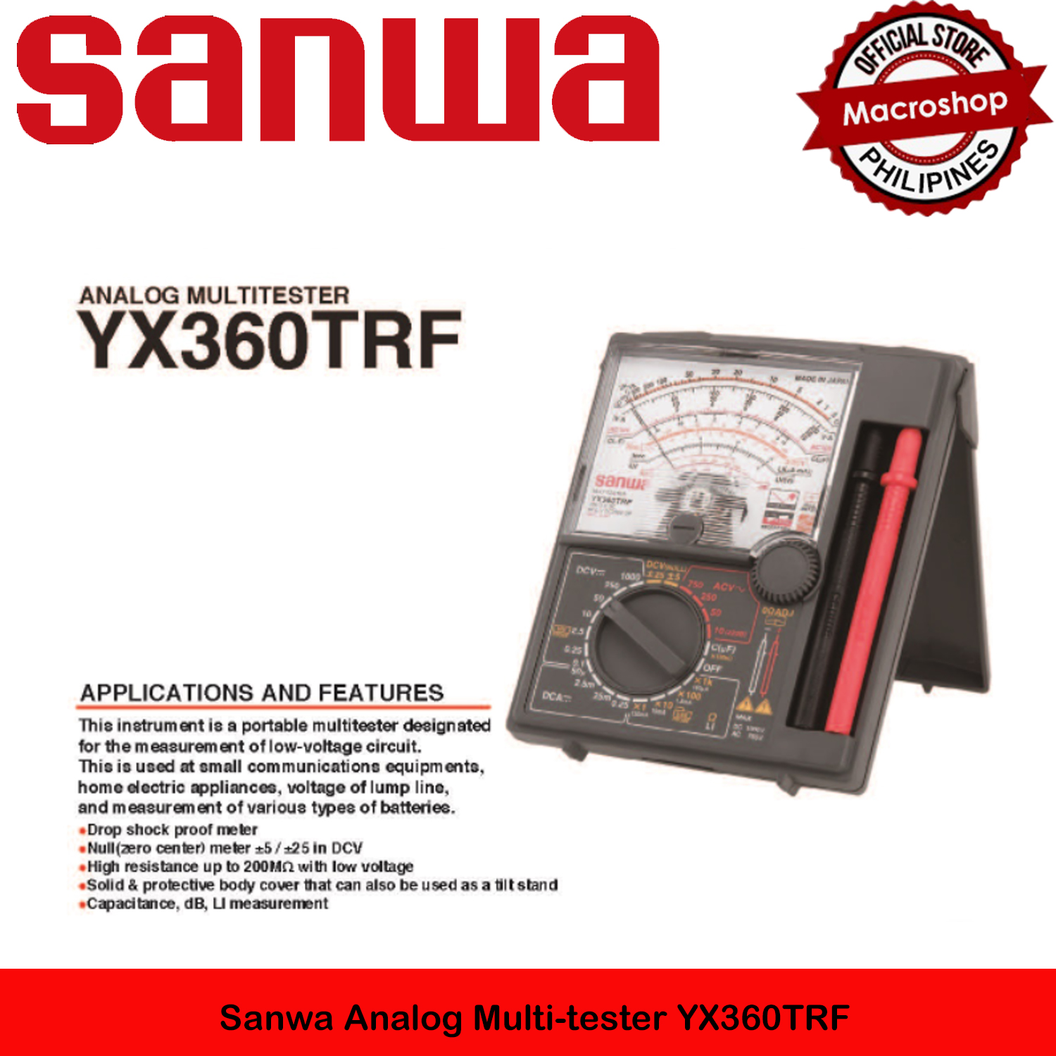 Sanwa Multi tester YX360TRF Analog MultiMeter Made in JAPAN Analogue