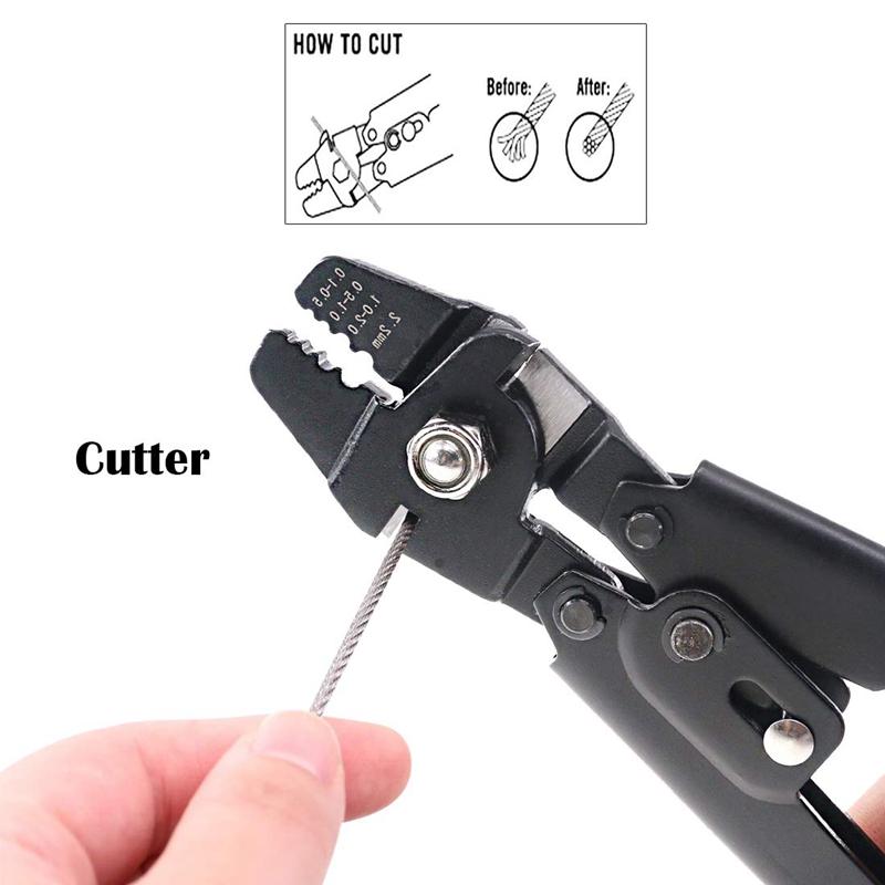 Durable Wire Rope Swager Crimper Line Cutter Fishing Crimping Cutting Tool