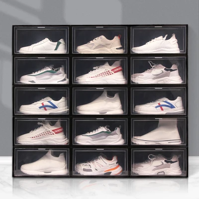 【Fan's tone】6Pcs Large Flip-open Storage Box Foldable Stackable AJ Shoebox New Shoe Rack Shoe Cabinet Storage Organizer