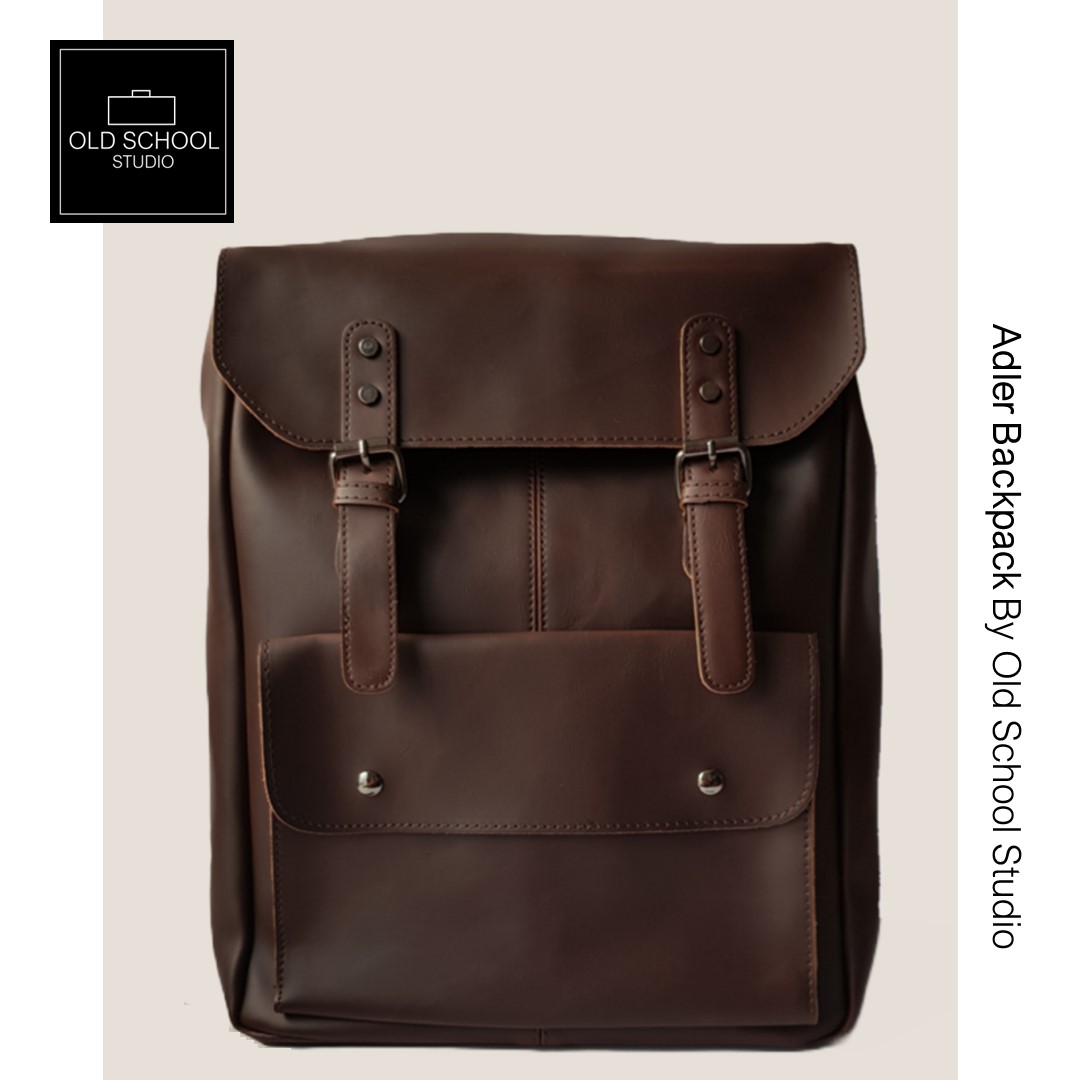 Adler Backpack by Old School Studio Leather Backpack Laptop Bag Men
