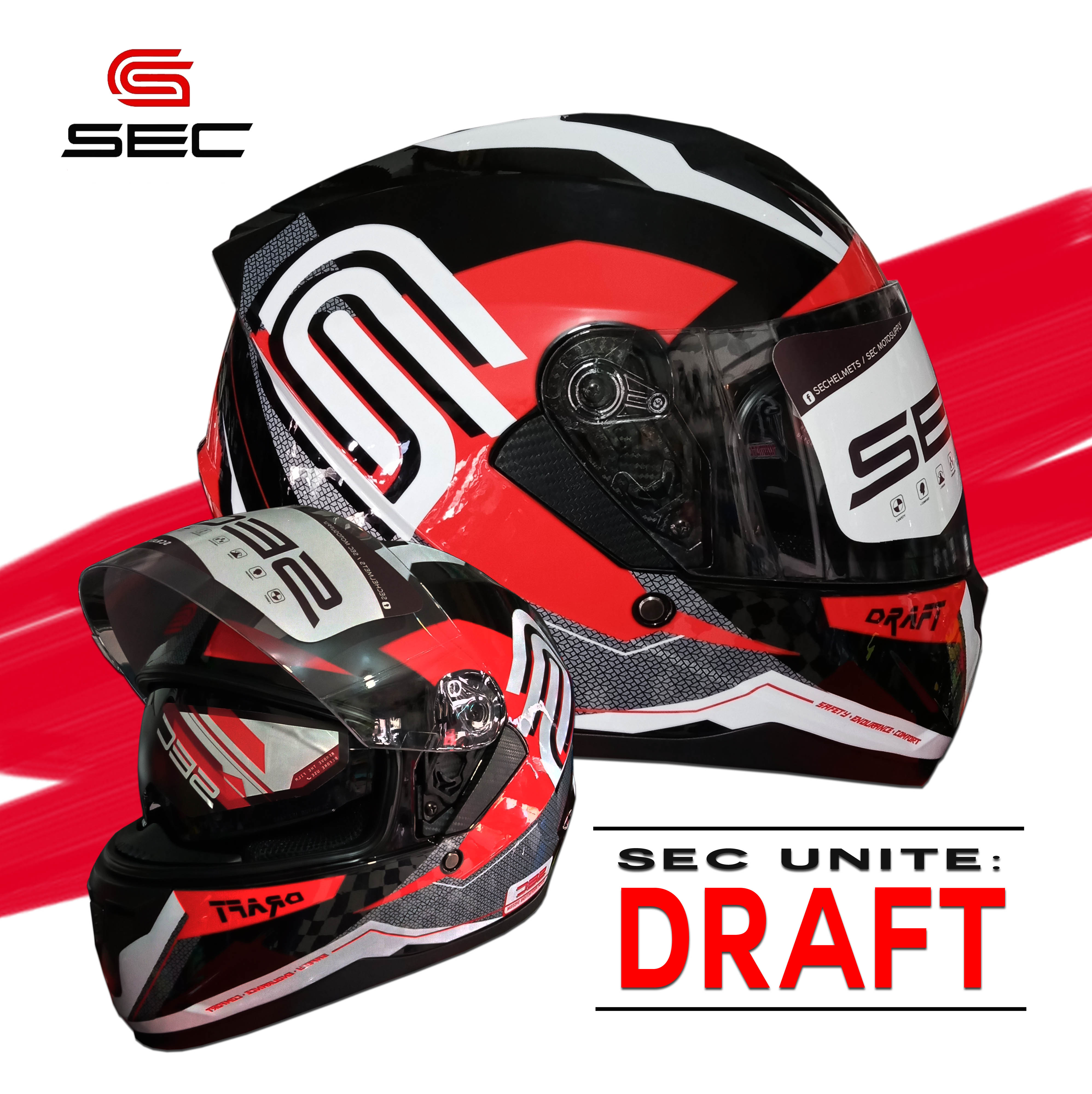 Draft Fullface Dual Visor Helmet BSEC 