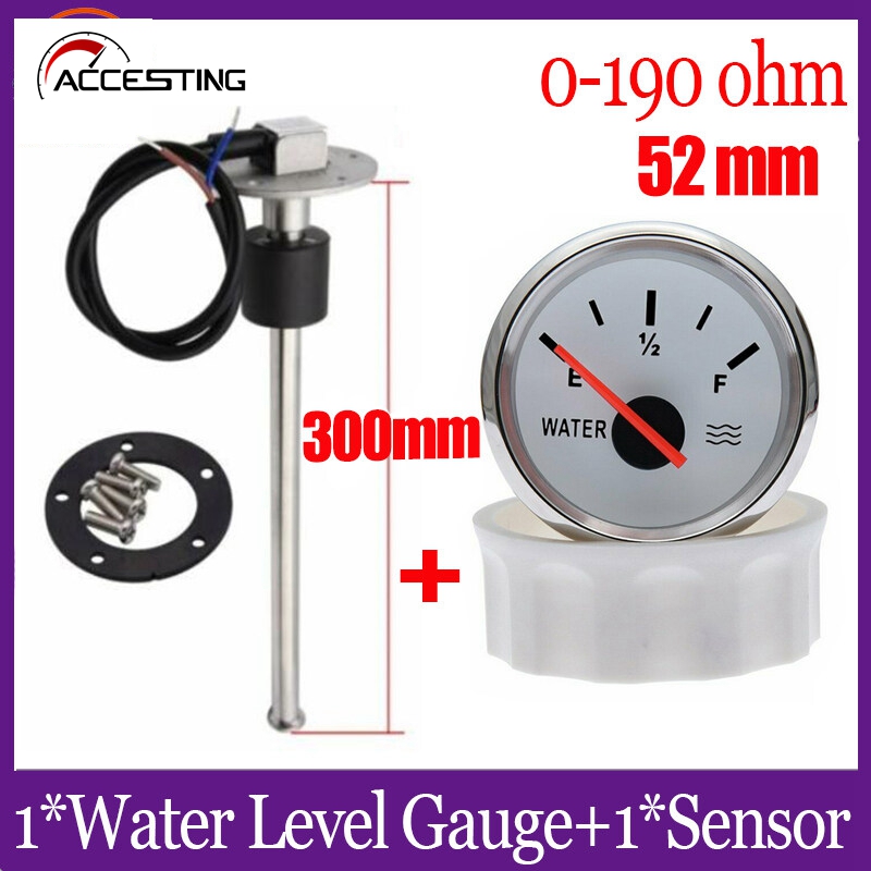 52mm E-1/2-F Pointer Fuel Level Gauge 0-190 ohm Water Level Gauge 240 ...