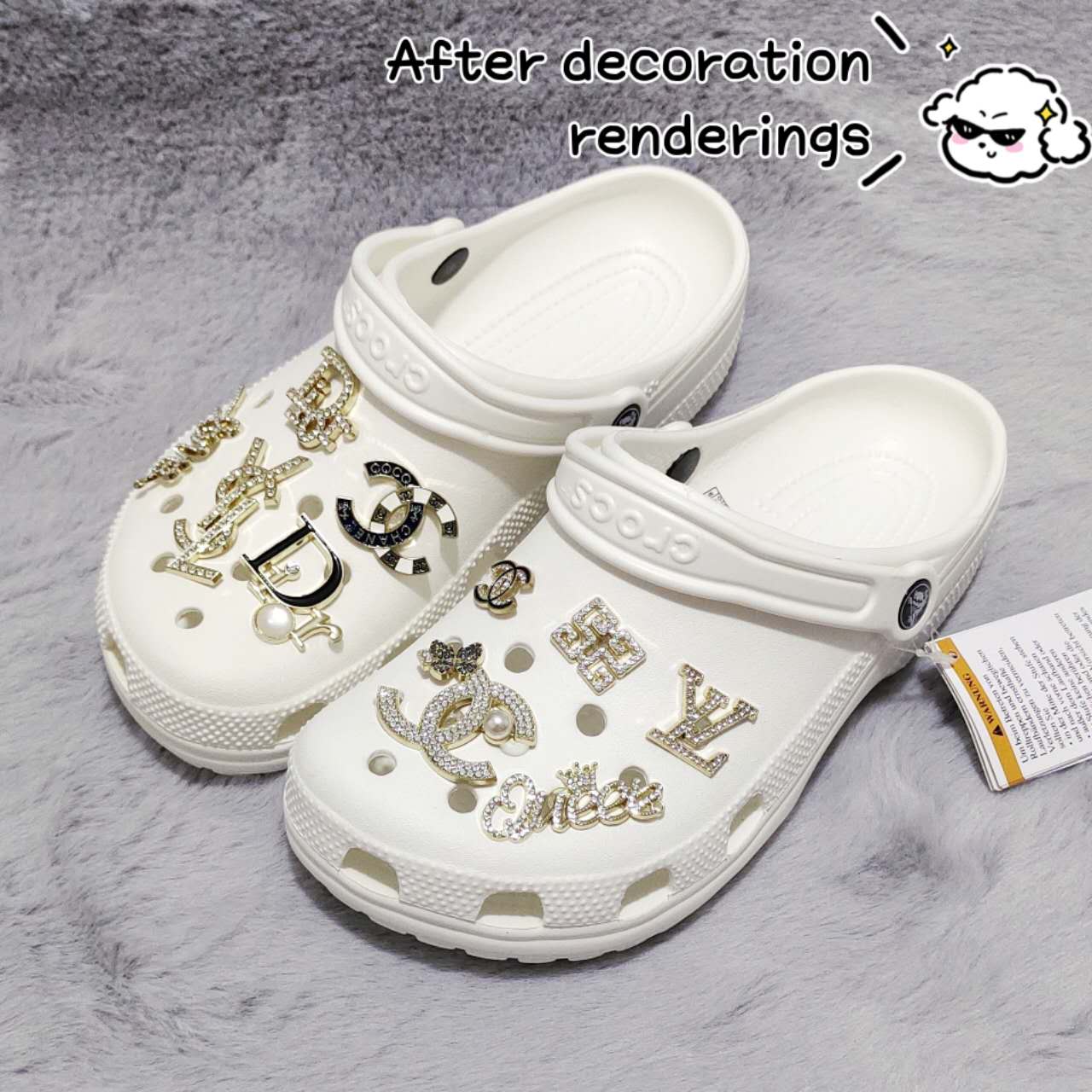 Original handcrafted premium diamond jibbitz set of 10 for decorating