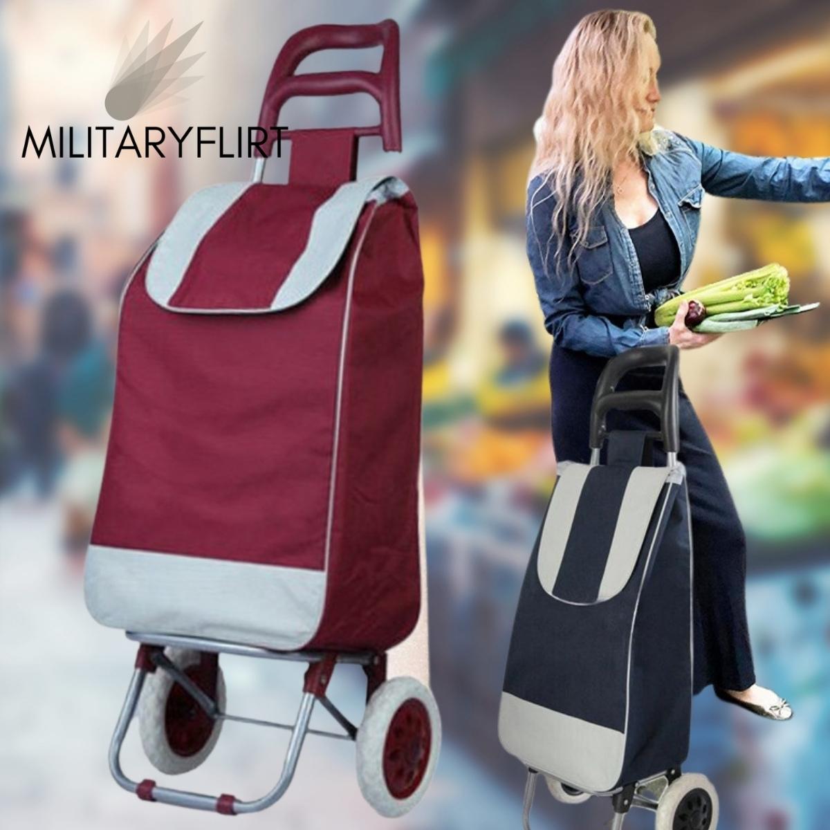 MilitaryFlirt Collapsible Shopping Bag On Wheels Small Pull Cart