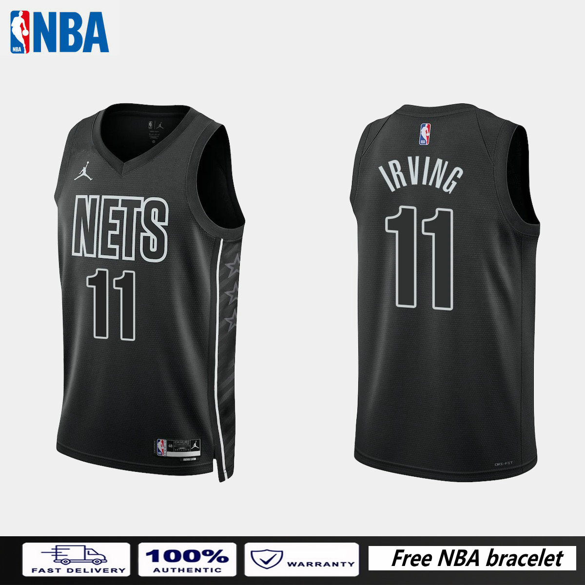 Kyrie Irving Brooklyn Nets Fanatics Authentic Player-Issued #11 Black Jersey  from the 2022-23 NBA Season