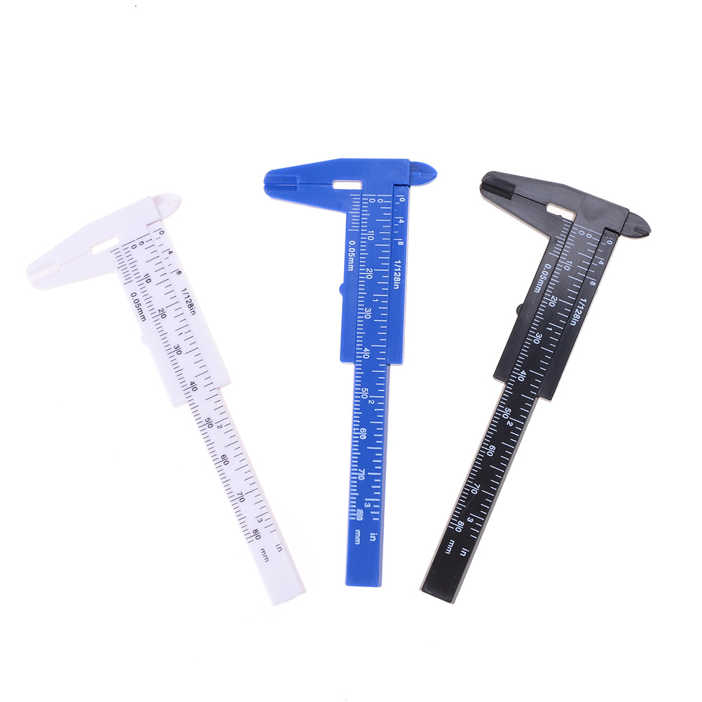 Fulai 80mm Mini Plastic Student Sliding Vernier Caliper Gauge Measurement Tool