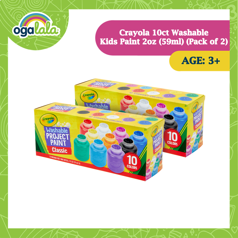 Crayola 10 ct Washable Kids Paint (Pack of 2) Nontoxic Water-Based