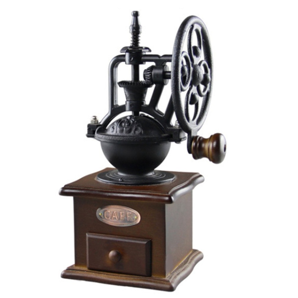 Wooden Manual Coffee Grinder Classical Antique Coffee Mill Retro Coco ...