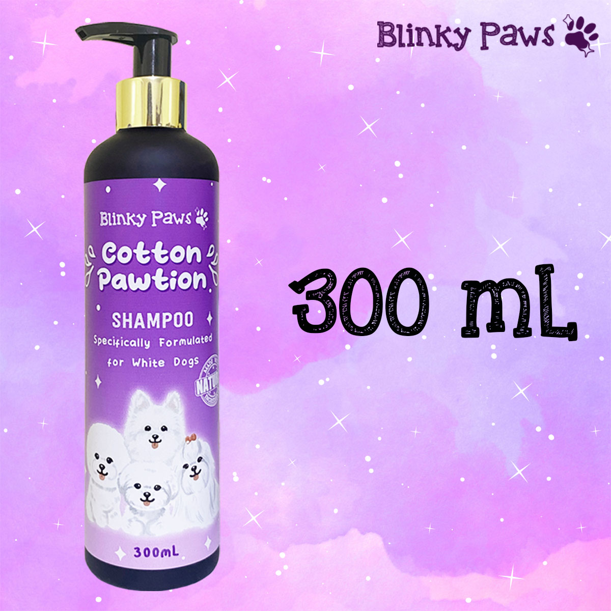 Natural Whitening Shampoo for White and Light Dogs Softens Fur with