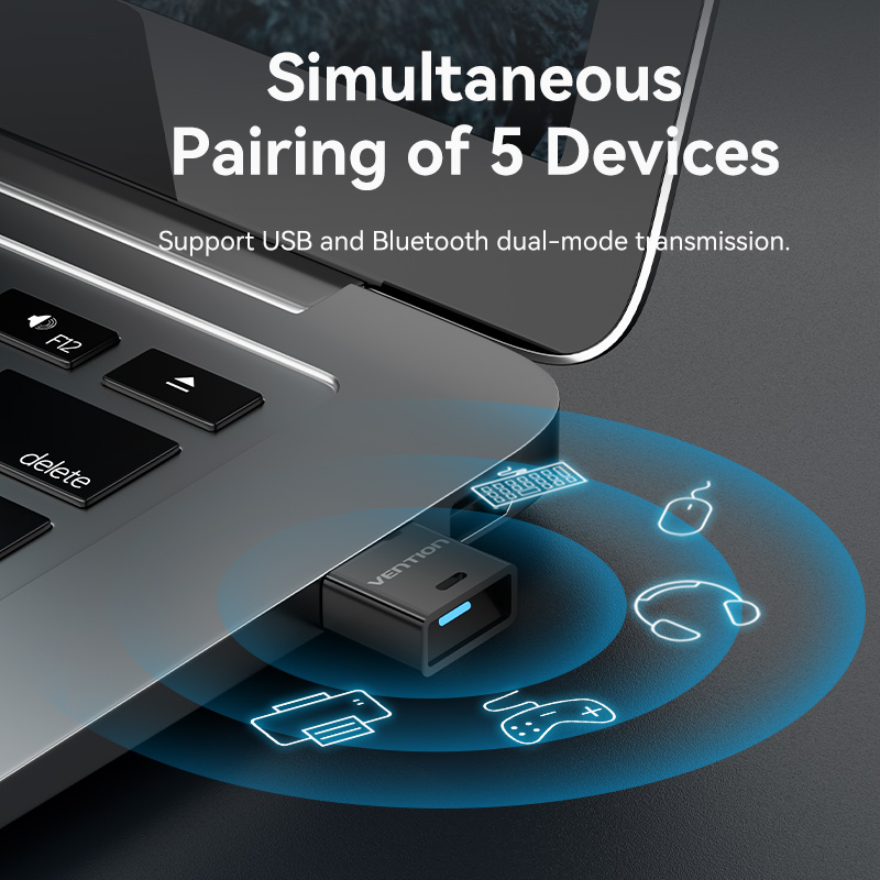Vention Bluetooth 5.3 5.1 5.0 Dongle Wireless USB Device Receiver for PC Keyboard Mouse Earphone PS5 Switch Headset Audio Xbox PS4 Windows 10 8 7 Connector Multiple USB Bluetooth Adapter
