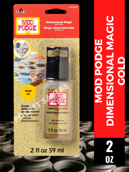 Plaid Mod Podge Dimensional Magic - Gold Glitter, 2 oz
