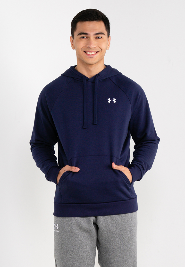 Under Armour Mens Rival Cotton Hoodie For Men Midnight Navyonyx White Lazada Ph