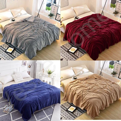New Arrival Plain Blanket 150*200cm Super Soft Warm Solid Micro Plush Fleece Blanket
