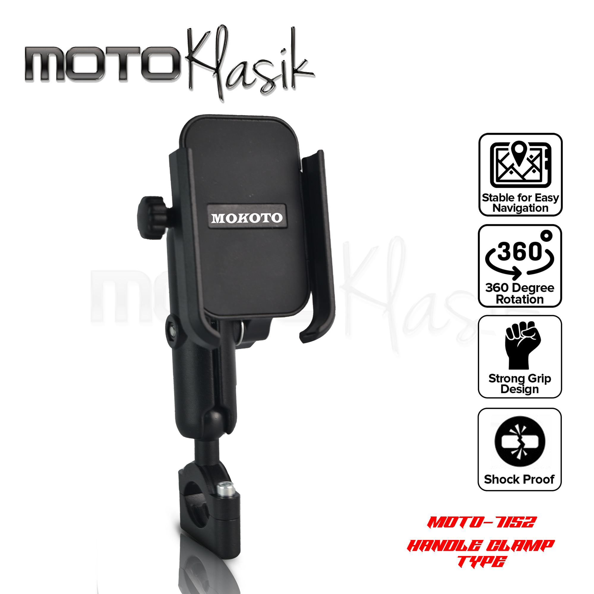 MOKOTO CELLPHONE HOLDER FULL ALLOY / UNIVERSAL 360° ROTATABLE MOBILE