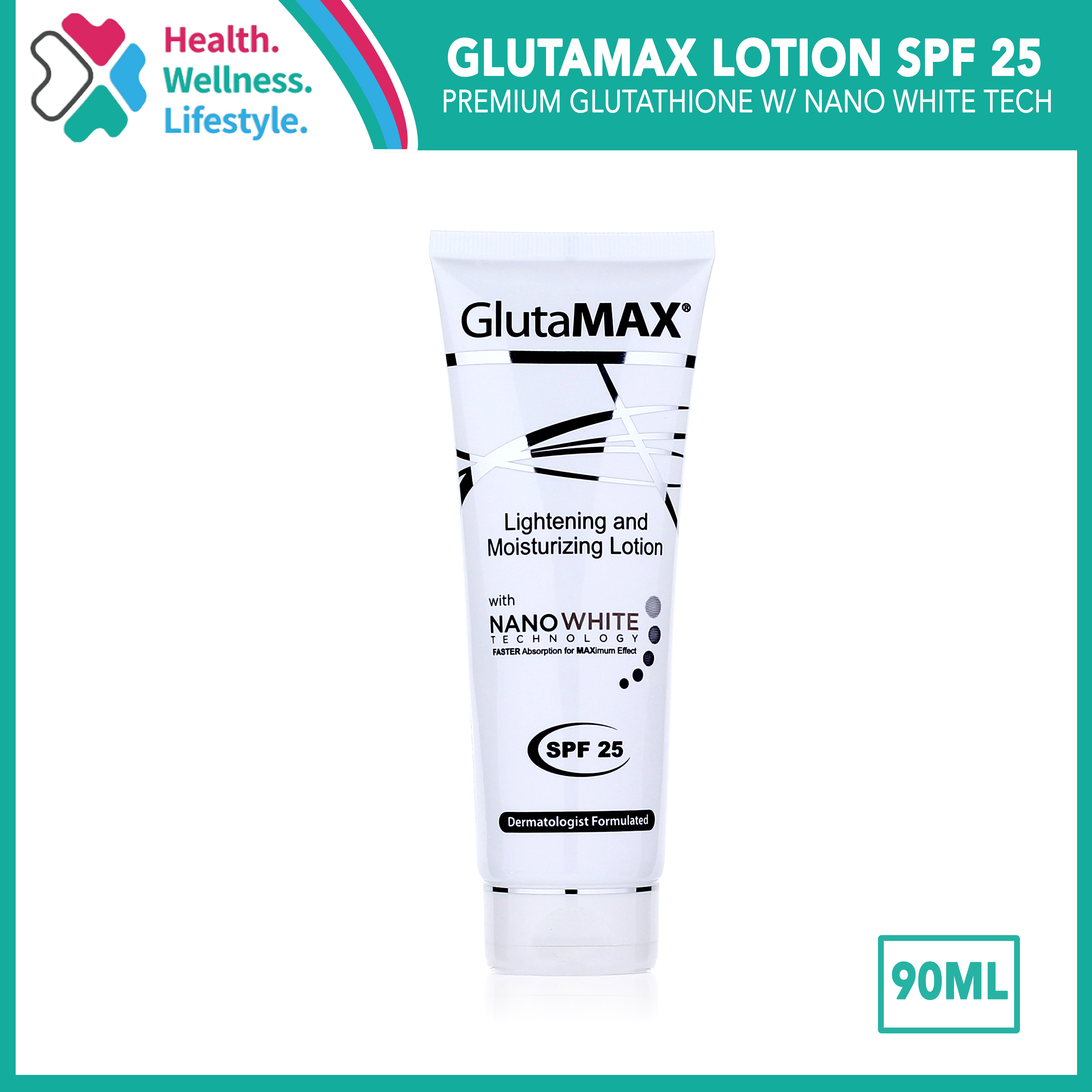 glutamax lightening lotion with glutathione & Moisturizing 90ml Say goodbye to dark spots and hello to beautifully bright skin Hydrate, nourish, and care for