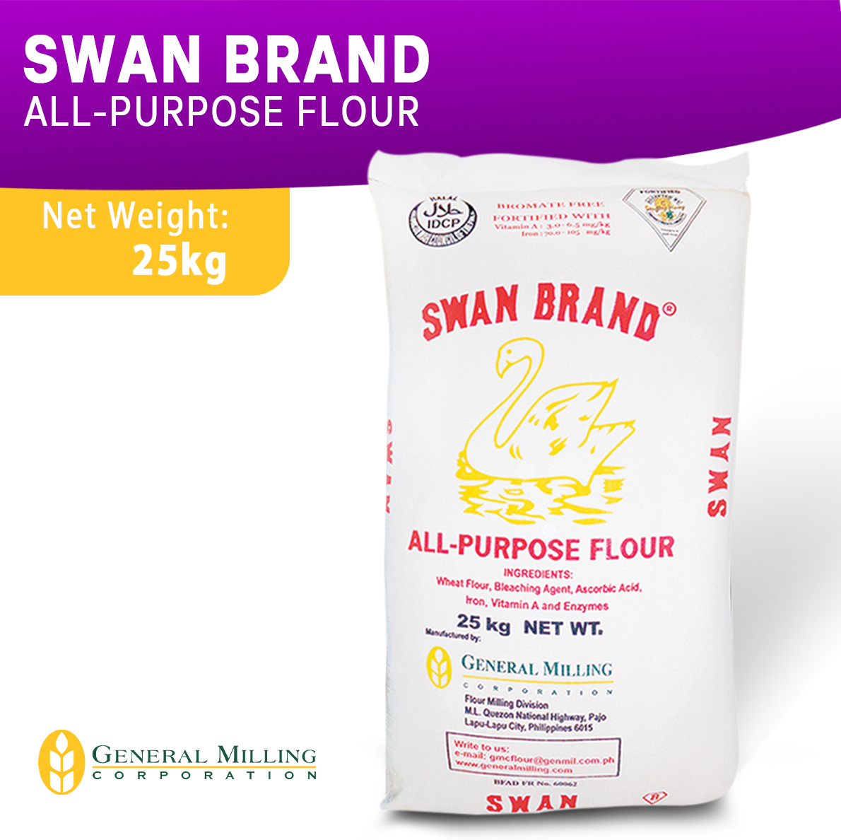 Swan Brand All Purpose Flour 25kg Lazada Ph 8366