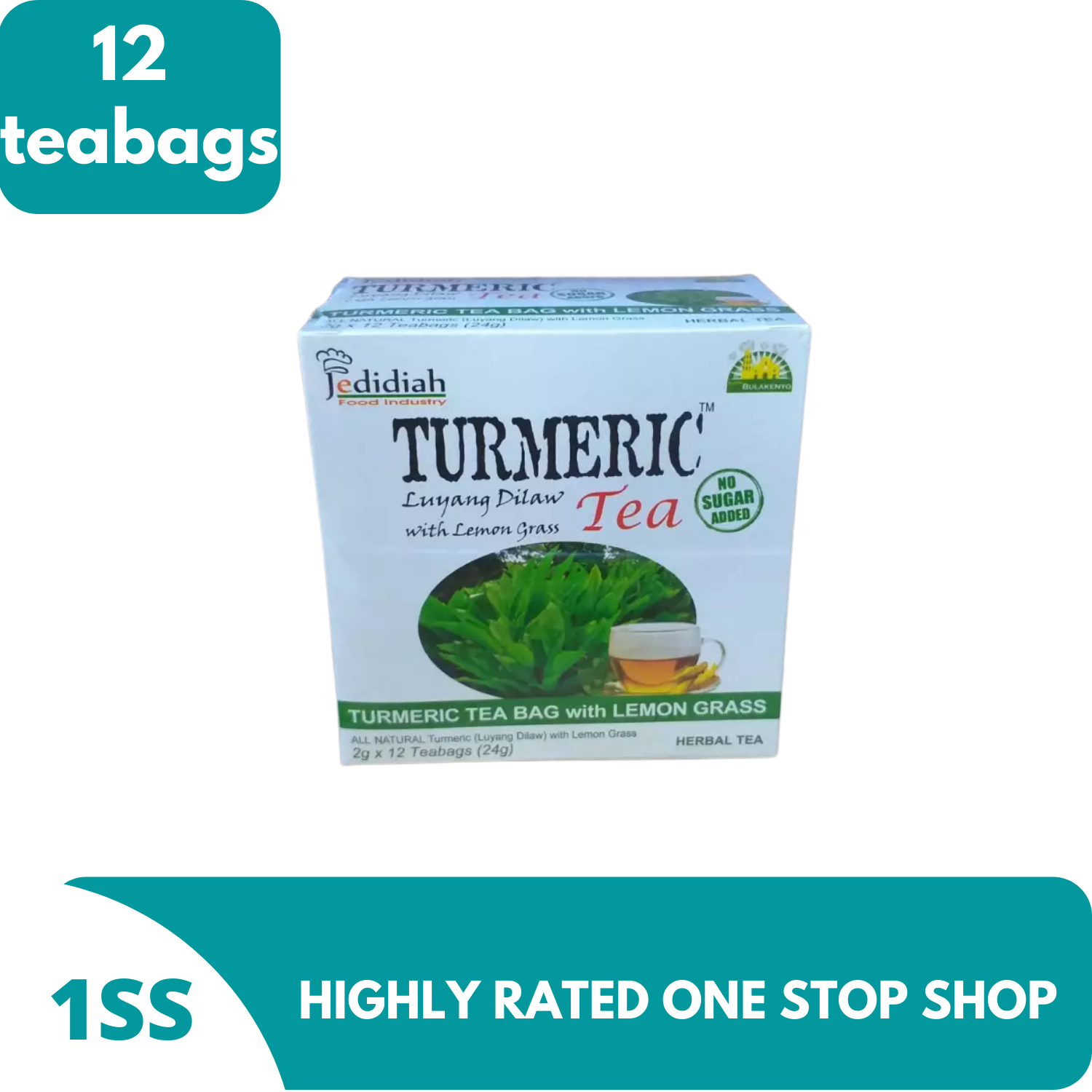 Jedidiah Turmeric Luyang Dilaw with Lemon Grass Tea No Sugar Added 2g x