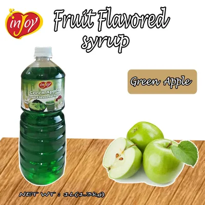 Injoy Fruit Syrup Green Apple Flavor 1L