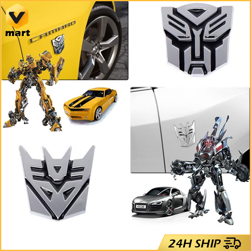 2PCS Decepticon Alloy Metal Looking Car Body Sticker Transformers Badge ...