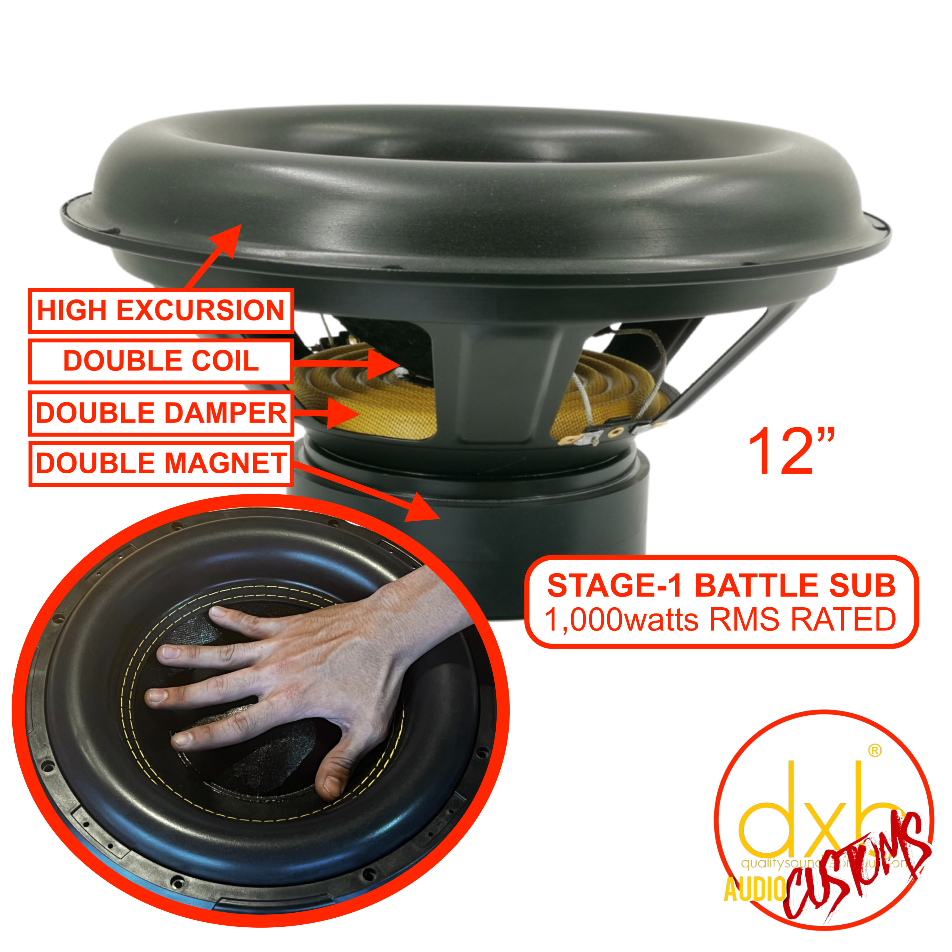 dxb Stage1 Car Subwoofer BATTLE (HIGH POWER) Car Audio Speaker Stage 1