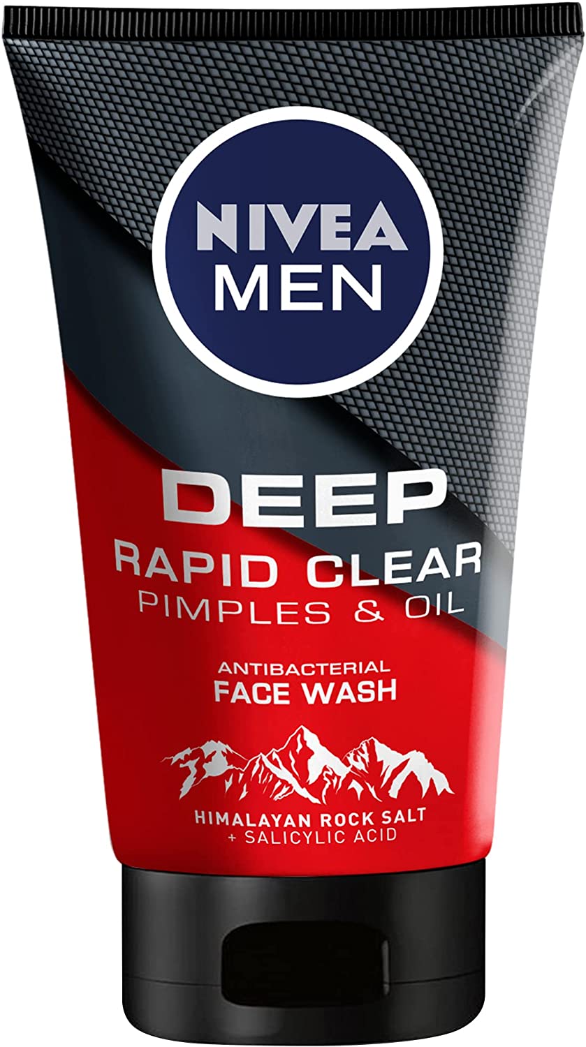 NIVEA MEN Face Wash, DEEP Pimples & Oil Antibacterial, 100ml IMPORTED