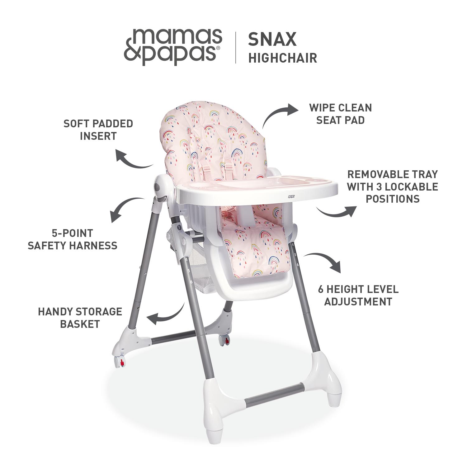 mamas and papas snax highchair rainbow