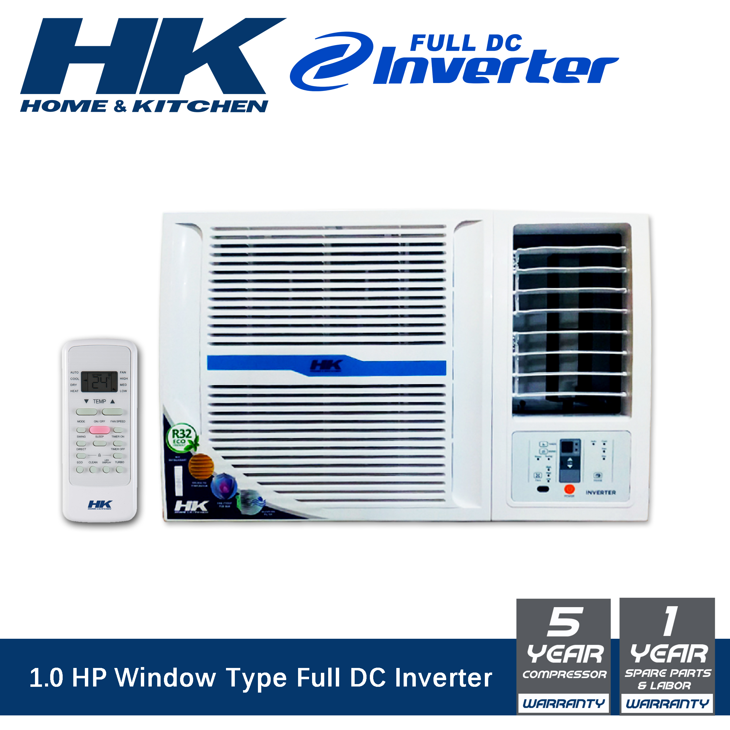 1.0 HP HK Electronic Window Type Full DC Inverter Aircon | Lazada PH